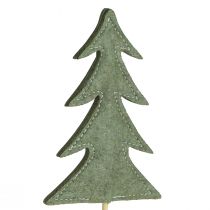 Product Flower stick felt decoration green Christmas tree 11x3.5cm 6 pcs