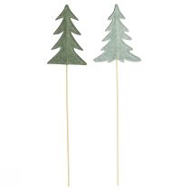 Product Flower stick felt decoration green Christmas tree 11x3.5cm 6 pcs
