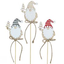Product Flower sticks wooden Christmas gnome 5x8cm 12 pcs