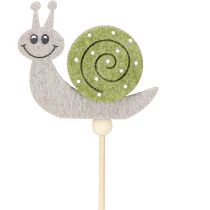 Product Flower Pot Stakes Funny Snails Felt Green Grey 6.5cm 12pcs