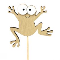 Product Flower plug frog funny decorative plug wood 7.5cm 12pcs