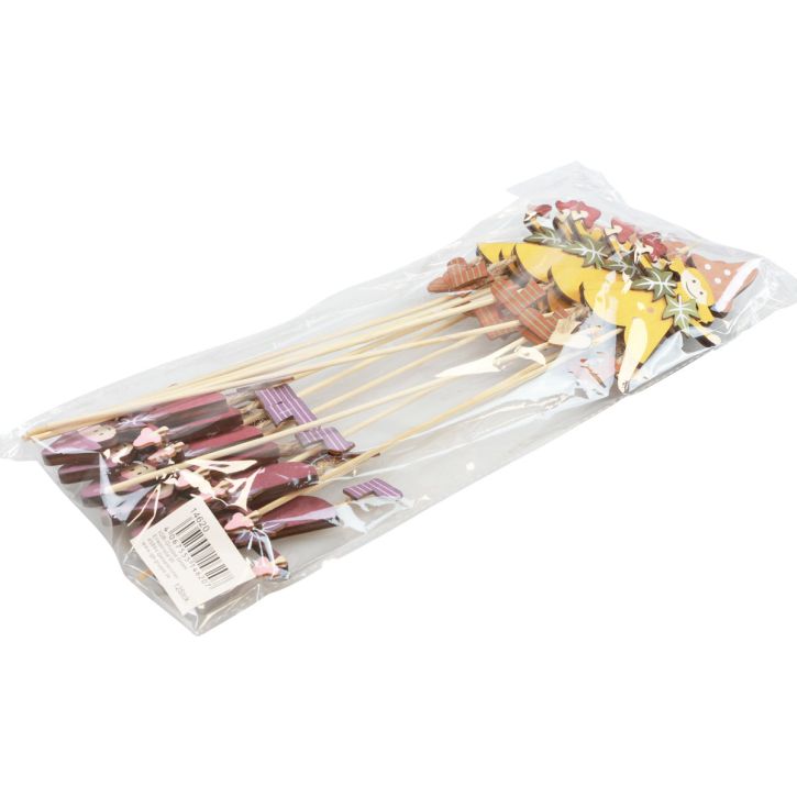 Product Flower plug autumn decoration wood yellow purple 8×6cm 12pcs