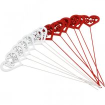 Product Flower plug heart red wooden decorative plug Love 7cm 12pcs