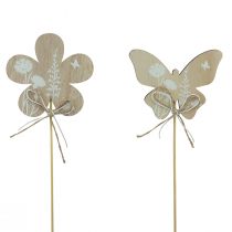 Product Flower plug wooden butterfly decorative flowers 9cm 12pcs