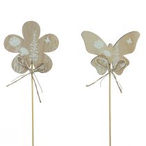 Product Flower plug wooden butterfly decoration flowers 9 cm 12 pieces