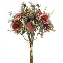 Bouquet artificial flowers eucalyptus thistle floral decoration 36cm