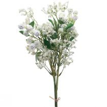 Artificial flower bouquet silk flowers berry branch white 48cm