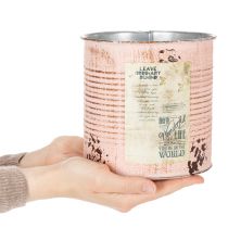 Product Flower pot decorative can salmon metal planter Ø15.5cm H15cm