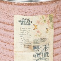 Product Flower pot decorative tin round antique rose metal planter Ø8cm H7.5cm