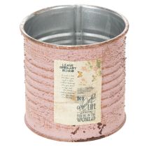 Product Flower pot decorative tin round antique rose metal planter Ø8cm H7.5cm