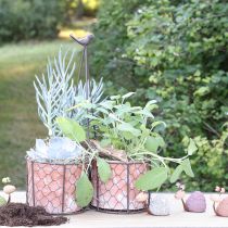 Product Flowerpot Ceramic Mesh Basket Metal Brown Ø30cm H11.5cm