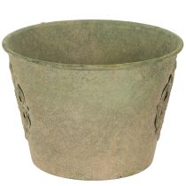 Product Metal flower pot, green, vintage, Ø22cm–13.5cm, set of 3