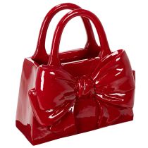 Product Decorative handbag vase with bow, glossy, 22cm