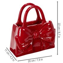 Product Decorative handbag vase with bow, glossy, 22cm