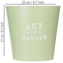 Product Zinc flower pot, metal planter, mint green, Ø22cm, H21cm