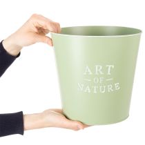 Product Zinc flower pot, metal planter, mint green, Ø22cm, H21cm
