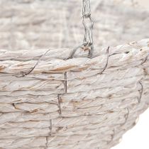 Product Flowerpot hanging straw natural white Ø28cm H15cm 2pcs