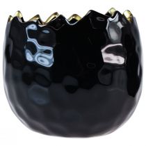 Product Ceramic egg-shaped flower pot, black, Ø10cm, H8cm, 2 pieces