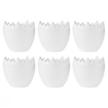 Product Flowerpot Ceramic Egg White Planter Ø8cm H8.5cm 6 pcs