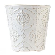 Product Flowerpot Ceramic Planter White Cream Beige Ø13.5cm 2 pcs