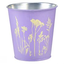 Product Flower pot metal planter purple flowers Ø10cm H10.5cm