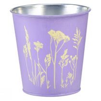 Product Flowerpot metal planter purple flowers Ø10cm H10.5cm