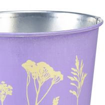 Product Flowerpot metal planter purple flowers Ø10cm H10.5cm