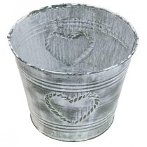 Product Flowerpot Shabby Chic Planter Metal Heart Ø22cm H17.5cm