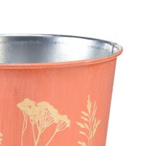 Product Flower pot with flowers decor apricot yellow Ø10.5cm H10.5cm