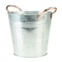Product Flower pot with handles metal bucket Ø14cm H13.5cm