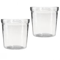 Product Flowerpot Glass Clear Conical Ø12cm H12.5cm 2pcs