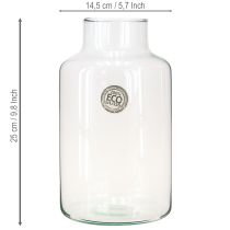 Product Flower vase glass decorative vase with neck clear Ø14.5cm H25cm