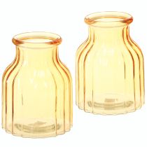 Product Flower vase glass orange retro design Ø11cm H14.5cm 2pcs