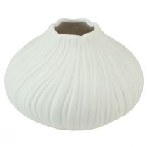 Product Flower vase ceramic onion shape white Ø13cm H13.5cm 2pcs
