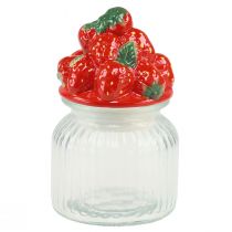 Product Bonboniere Glass with Lid Strawberries Cookie Jar Ø11cm H18cm