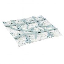 Product Bread basket, fabric, eucalyptus, storage container, white, green, cotton, decoration, 20x20x7cm