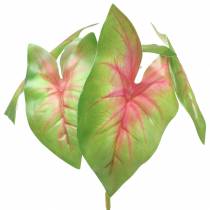 Artificial Caladium with six leaves Green/pink Artificial plant like the real thing!