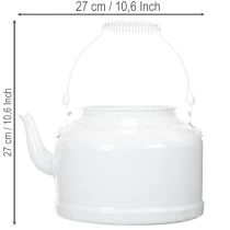 Product Charming decorative teapot in white, metal planter in country style, vintage planter 27x20.5cm