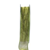 Product Chiffon ribbon organza ribbon decorative ribbon organza green 15mm 20m