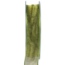 Product Chiffon ribbon organza ribbon decorative ribbon organza green 25mm 20m