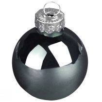 Product Christmas tree balls made of glass green mother of pearl grey Ø5cm 24 pcs
