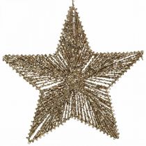 Christmas tree decorations, Advent decorations, star pendant Golden B30cm 4pcs