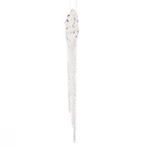 Product Christmas tree decoration icicle decoration clear silver 15cm 8pcs