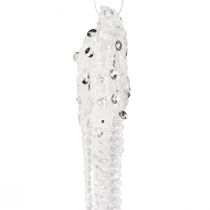 Product Christmas tree decoration icicle decoration clear silver 15cm 8pcs