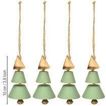 Product Christmas tree decorations, fir tree for hanging, Christmas green/natural H10cm L24cm 4pcs