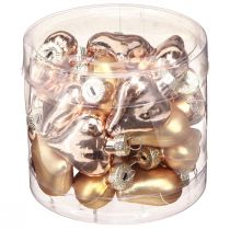 Product Christmas decorations, Christmas tree ornaments, golden hearts, 3cm, 24 pieces