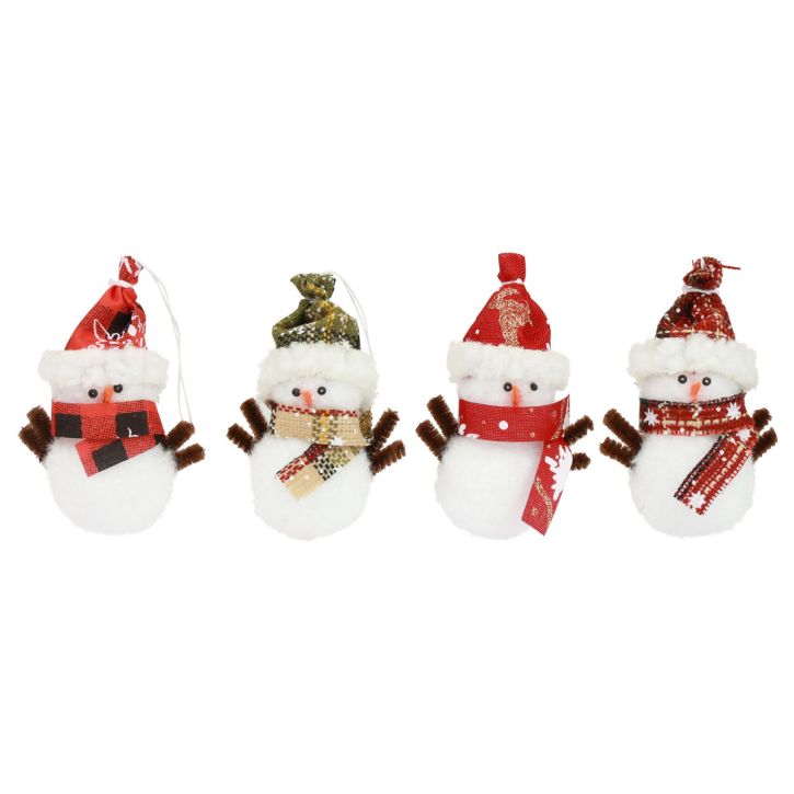 Product Christmas tree decorations snowman with hat H9cm 4pcs