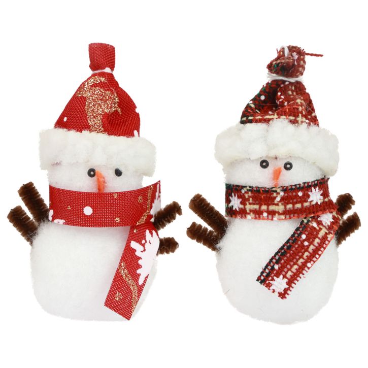 Product Christmas tree decorations snowman with hat H9cm 4pcs