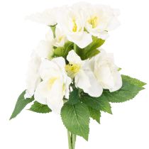 Product Artificial Christmas rose flower bunch, white, artificial Christmas decoration