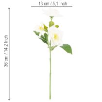 Product Artificial Christmas rose flower bunch, white, artificial Christmas decoration